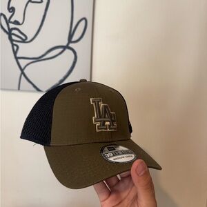 LA Logo Olive and Black Cap